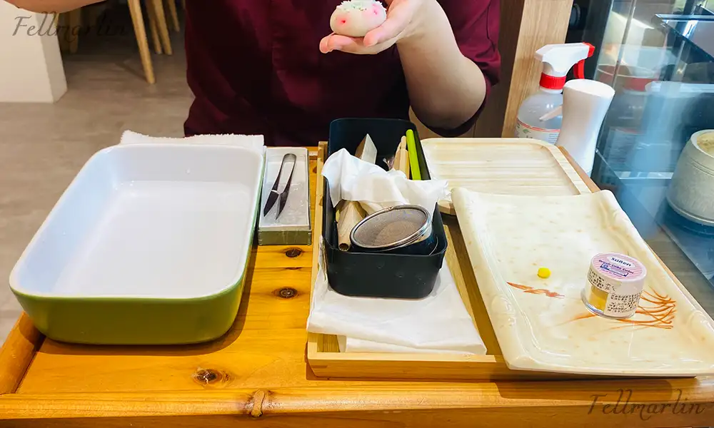 彰化 綠11 和洋菓子 - 練り切り 和菓子 的現場製作過程
