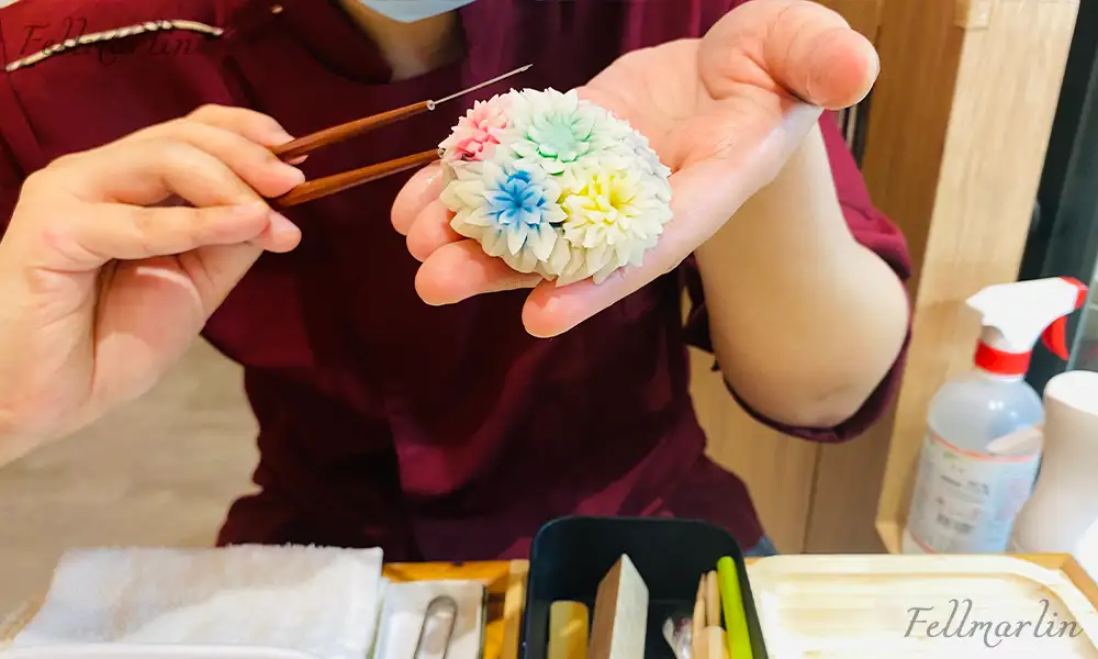 彰化 綠11 和洋菓子 - 練り切り 和菓子 的現場製作過程