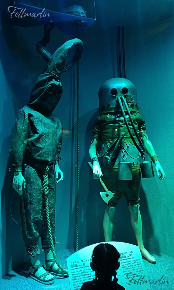 名古屋港水族館 Nagoya Aqua なごやこうすいぞくかん 展示的古老潛水服裝