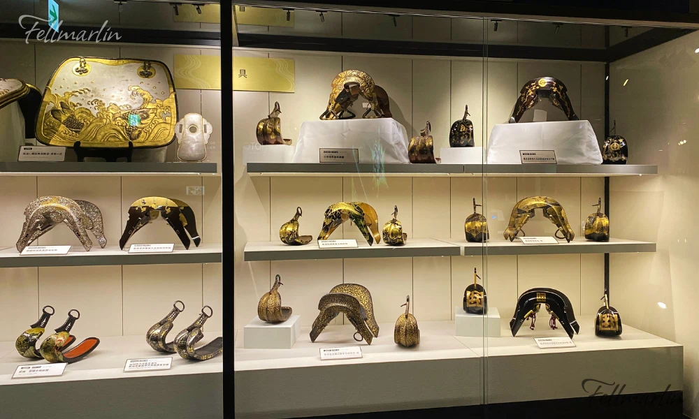 名古屋刀劍博物館 名古屋刀剣ワールド Samurai Museum Nagoya Touken World 2樓展示的古代馬鞍 造型華麗