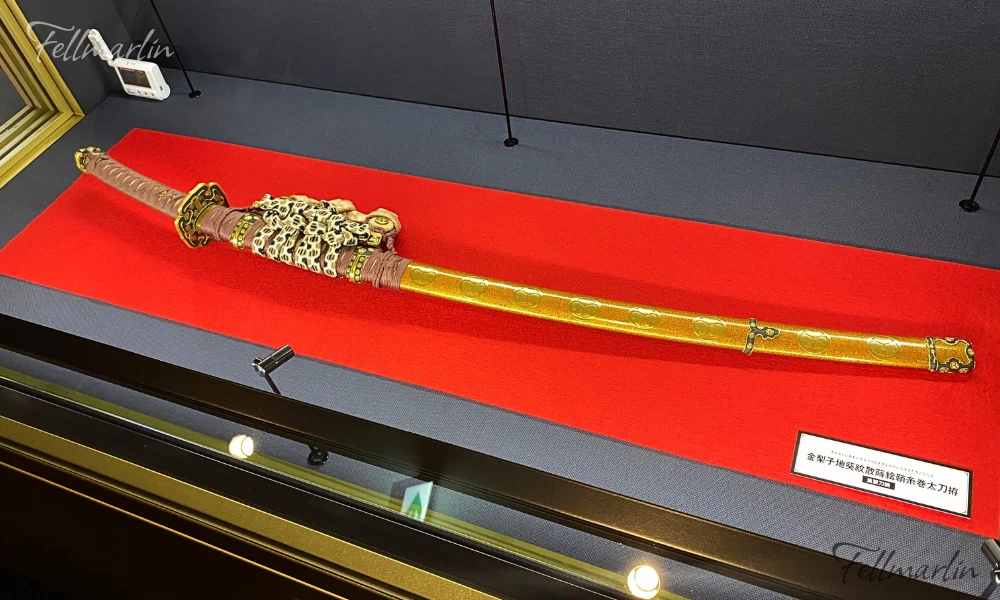 名古屋刀劍博物館 名古屋刀剣ワールド Samurai Museum Nagoya Touken World 精美的金色弧形刀鞘